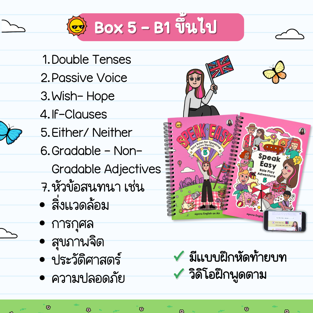 หนังสือ Speak Easy แพ็คคู่ Box 1 - 3 (ระดับ A1 - B1) : สนทนาง่าย ใช้ได้จริง 1 - 3